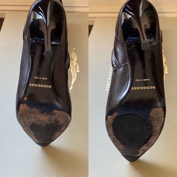 Burberry Leather Novacheck Canvas Rivet Boots 38.5 - Picture 7 of 8